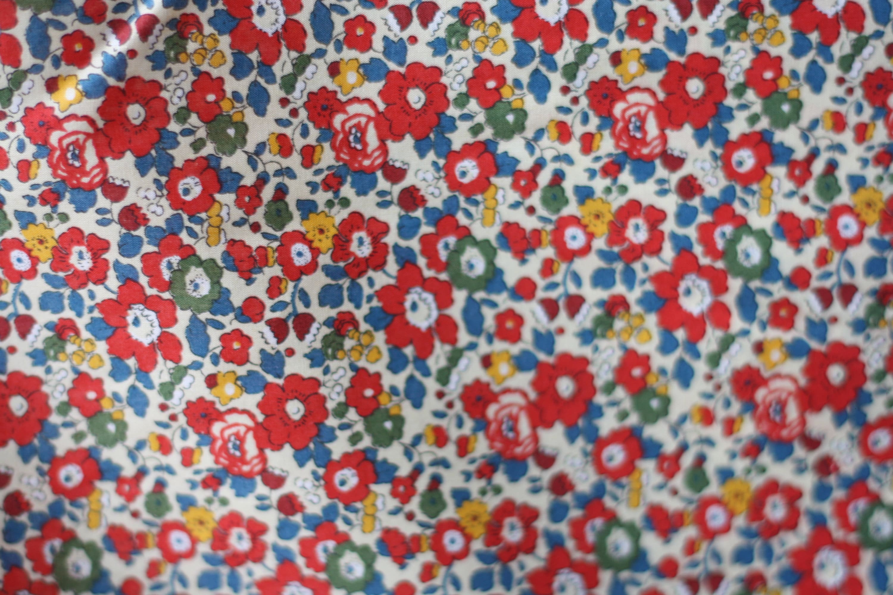Liberty fabric liberty of london fabrics red flower liberty Etsy