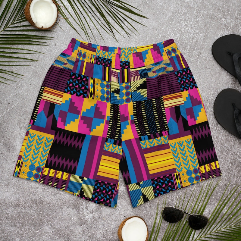 African Kente Pattern Print Men's Shorts