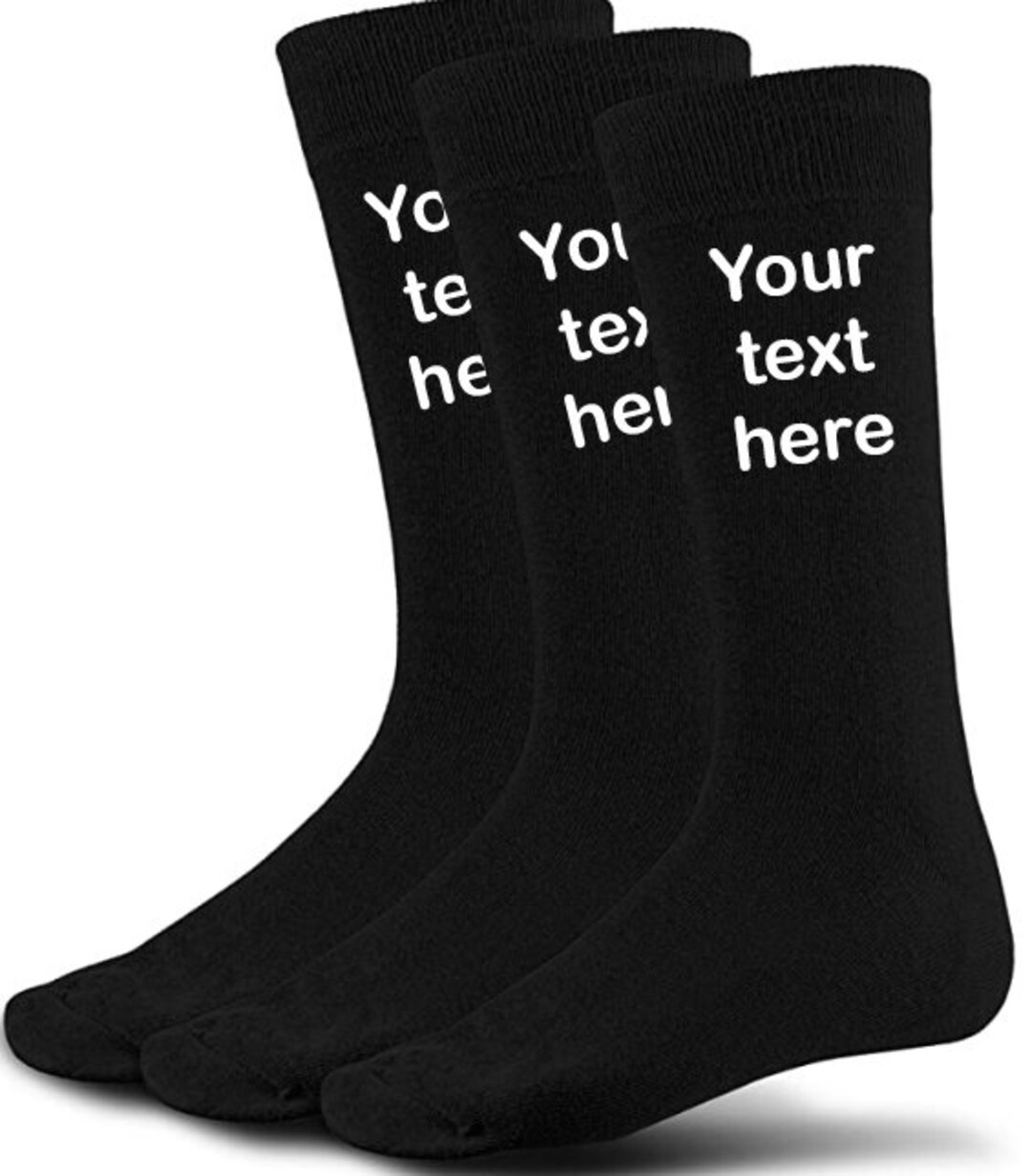 Custom Mens Socks, Unisex Custom Socks, Your Text Here Socks, Your Name