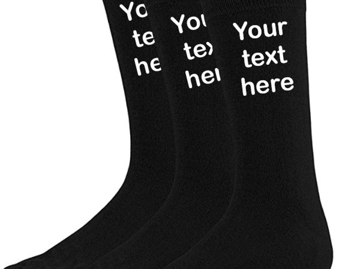 Custom Mens Socks, Unisex Custom Socks, Your Text Here Socks, Your Name ...