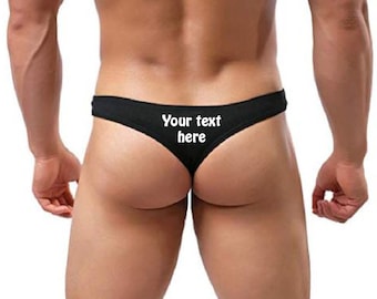 Custom mens thong, Personalized underwear for men, Customized thong for men, Mens sexy underwear, Naughty mens underwear, Custom male thong