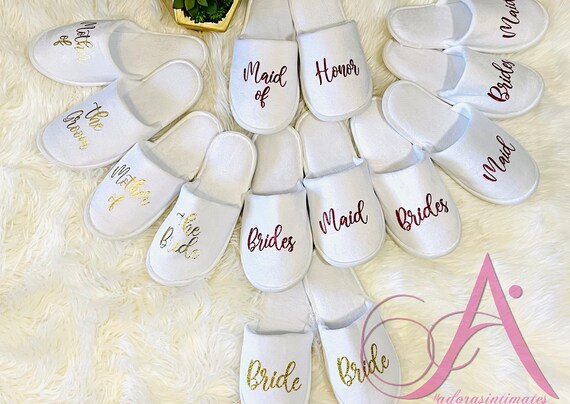 Buy Bridal Party Slippers Custom Bridal Slipper Wedding Day