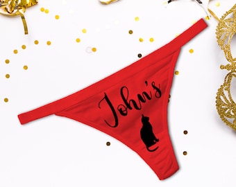 Pussy cat thongs, Customized panties, His name panties, Personalized  thongs, Custom thong, Personalized underwear, Naughty underwear