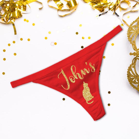 Pussy Cat Thongs, Customized Panties, His Name Panties, Personalized Thongs,  Custom Thong, Personalized Underwear, Naughty Underwear -  UK