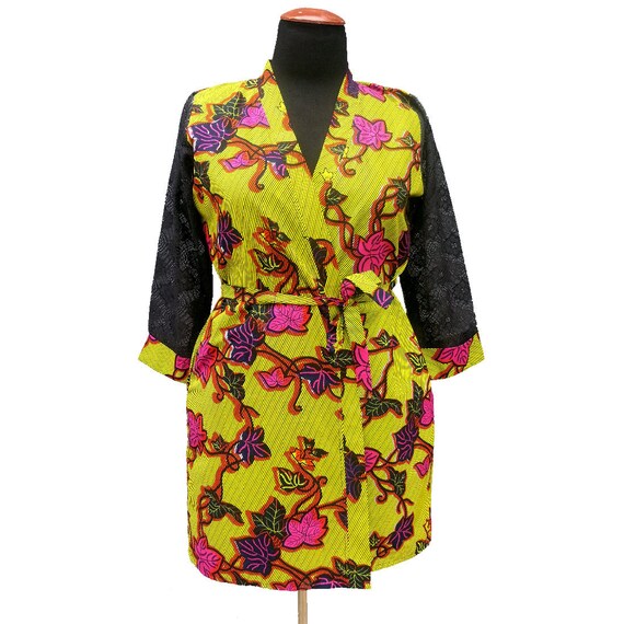 african print robe