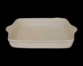 Lenox Eternal Wide Gold Trim Ivory 16 1/2" Rectangular Handled Baker USA RARE