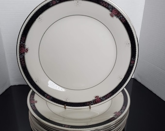 Noritake Etienne Dinner Plate Lot Of 8