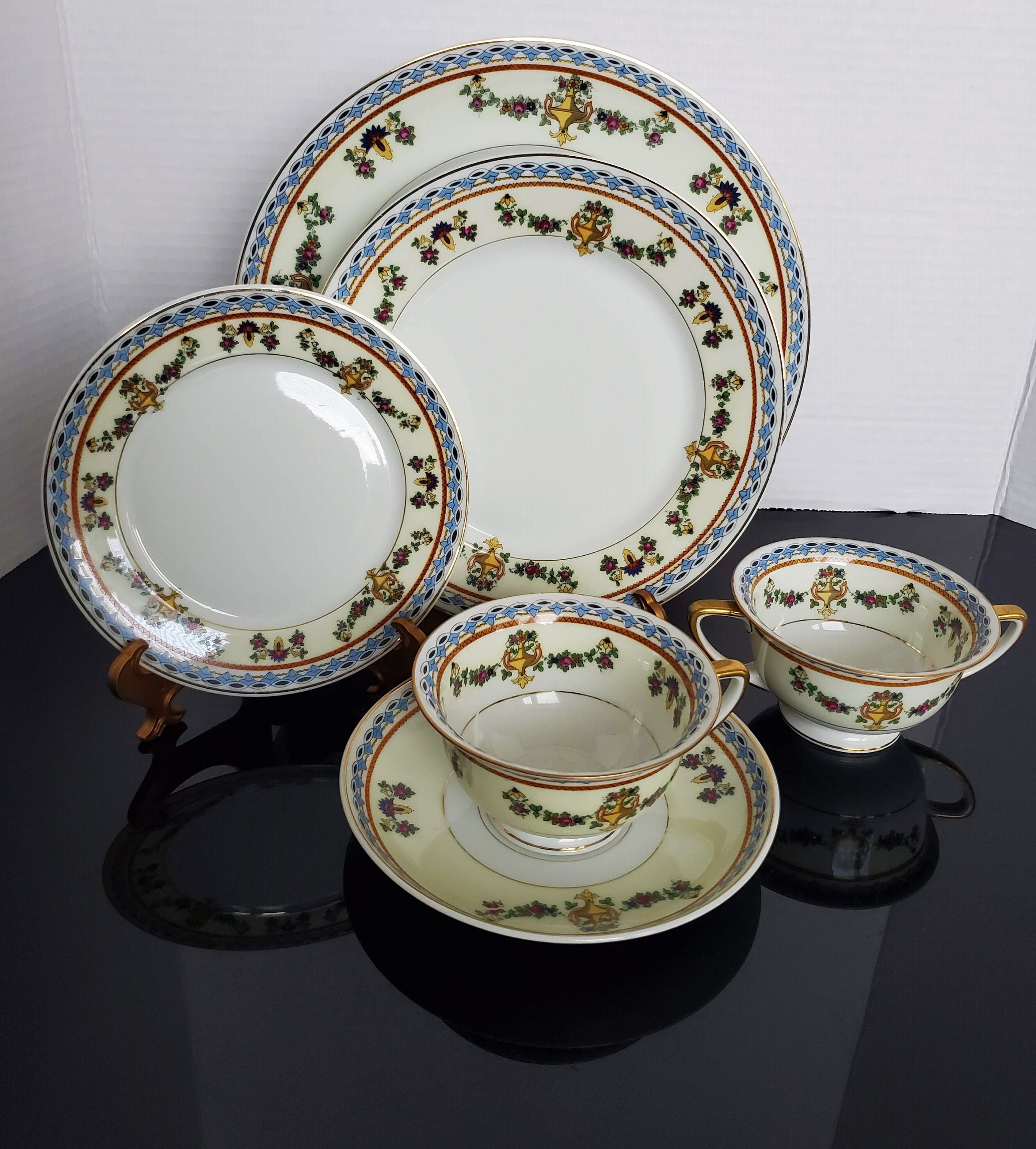 Vintage TK Thun China Czechoslovakia 24 PC Dinnerware Set Etsy