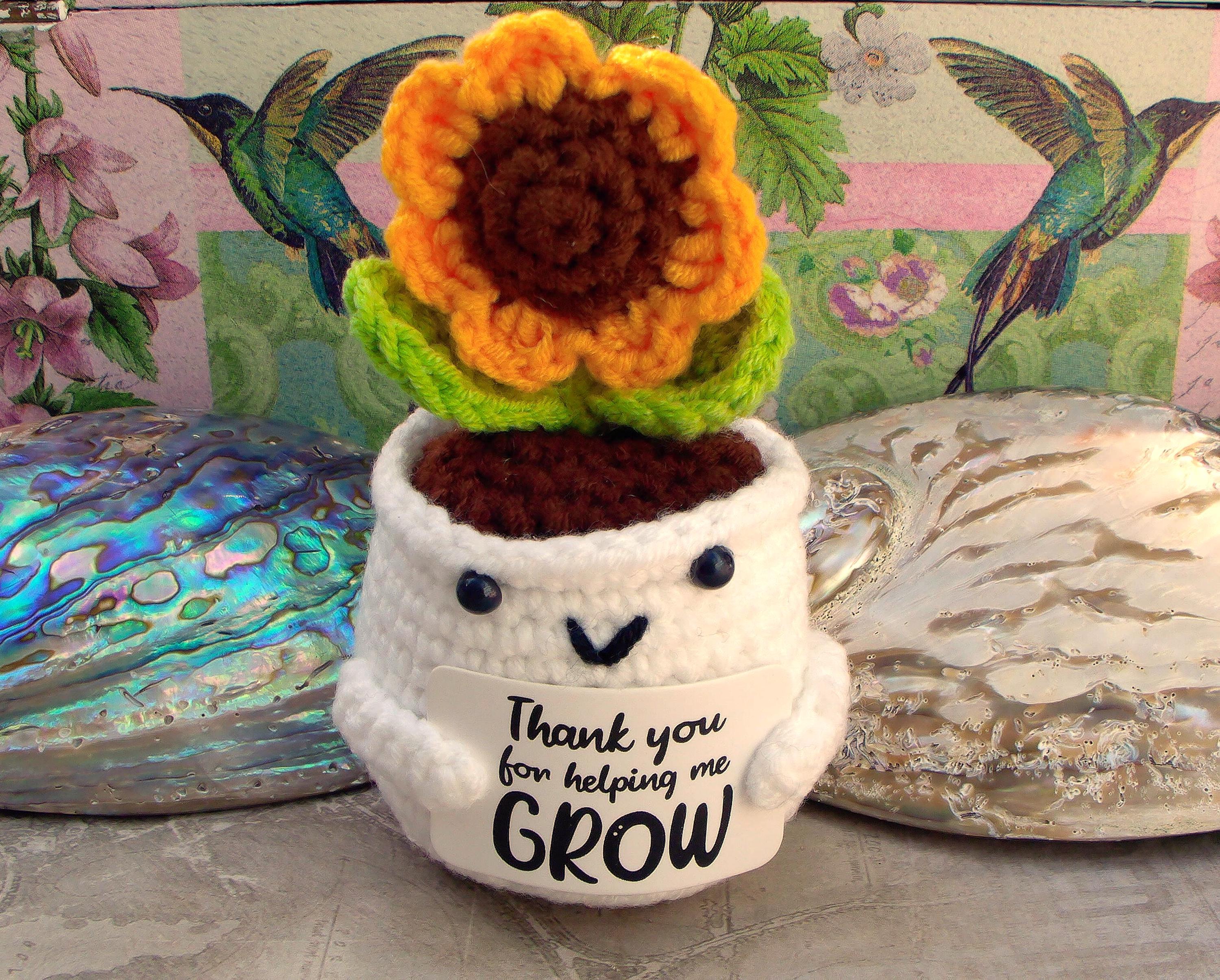 Teacher Gifts, Thank You For Helping Me Grow, Knitted Sunflower - View #5