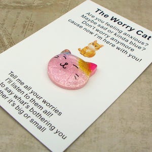 Pocket Hug Cat - Worry Cat positiviteitskaart en cadeau, een oprechte herinnering, herinnering, dierbare genegenheid, een geschenk van eindeloze liefde.