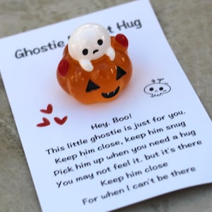 Abrazo de bolsillo fantasma: muestra de amor fantasma, regalo de corazón de Halloween, un recuerdo sincero, un recuerdo, un afecto preciado, un regalo de amor infinito
