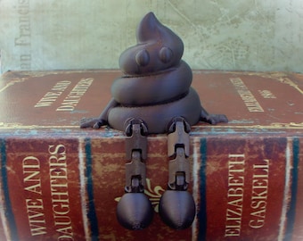 Articulated Poop Figure: 3D Printed Posable Emoji Desk Buddy