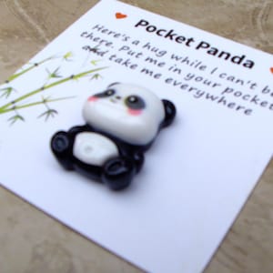 Pocket Hug Panda - Jeton d'amour panda, cadeau pour la Saint-Valentin, un souvenir sincère, un souvenir, une affection précieuse, un cadeau d'amour infini.