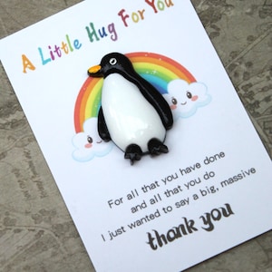 Pocket Hug Penguin: ficha de amor de pingüino, regalo del día de San Valentín, un recuerdo sincero, recuerdo, afecto atesorado, un regalo de amor infinito.