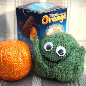 Hand-Knitted Brussel Sprout Chocolate Orange Cover: Novelty Stocking Filler