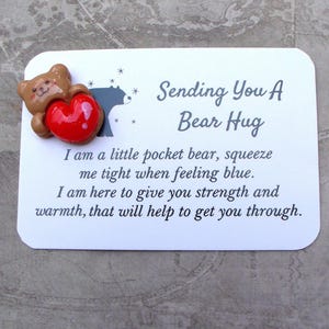 Pocket Hug Bear - Bärenliebeszeichen, Valentinstaggeschenk, ein herzliches Andenken, Erinnerung, geschätzte Zuneigung, ein Geschenk der endlosen Liebe.