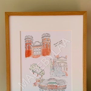 Florida State University Campus Art FSU Watercolor Painting