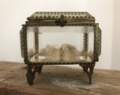 Antique small wooden box.