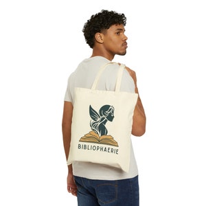 Bibliophaerie Logo Cotton Canvas Tote Bag image 3