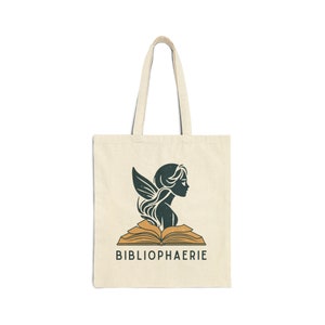 Bibliophaerie Logo Cotton Canvas Tote Bag image 1