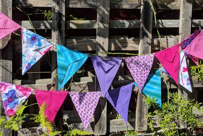 nursery baby shower flags or banner for child/'s bedroom Jewel coloured bunting Handmade bunting