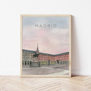 Madrid, Spain City Art Print, Spanish Wall Art and Decor, Plaza Mayor, Madrid Architecture, Travel gift, City Print