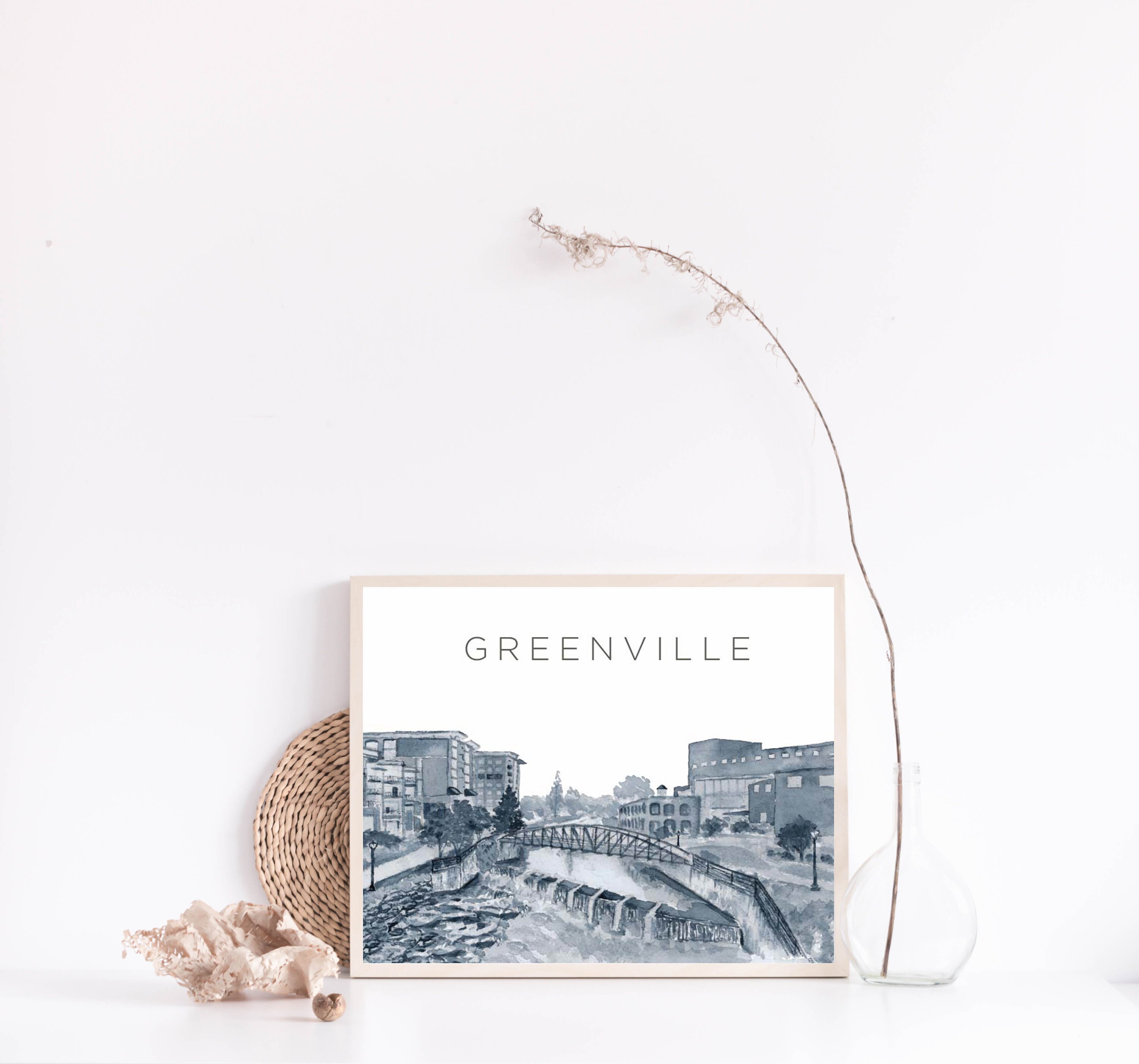 Greenville South Carolina Art Print Greenville Wall Art Etsy
