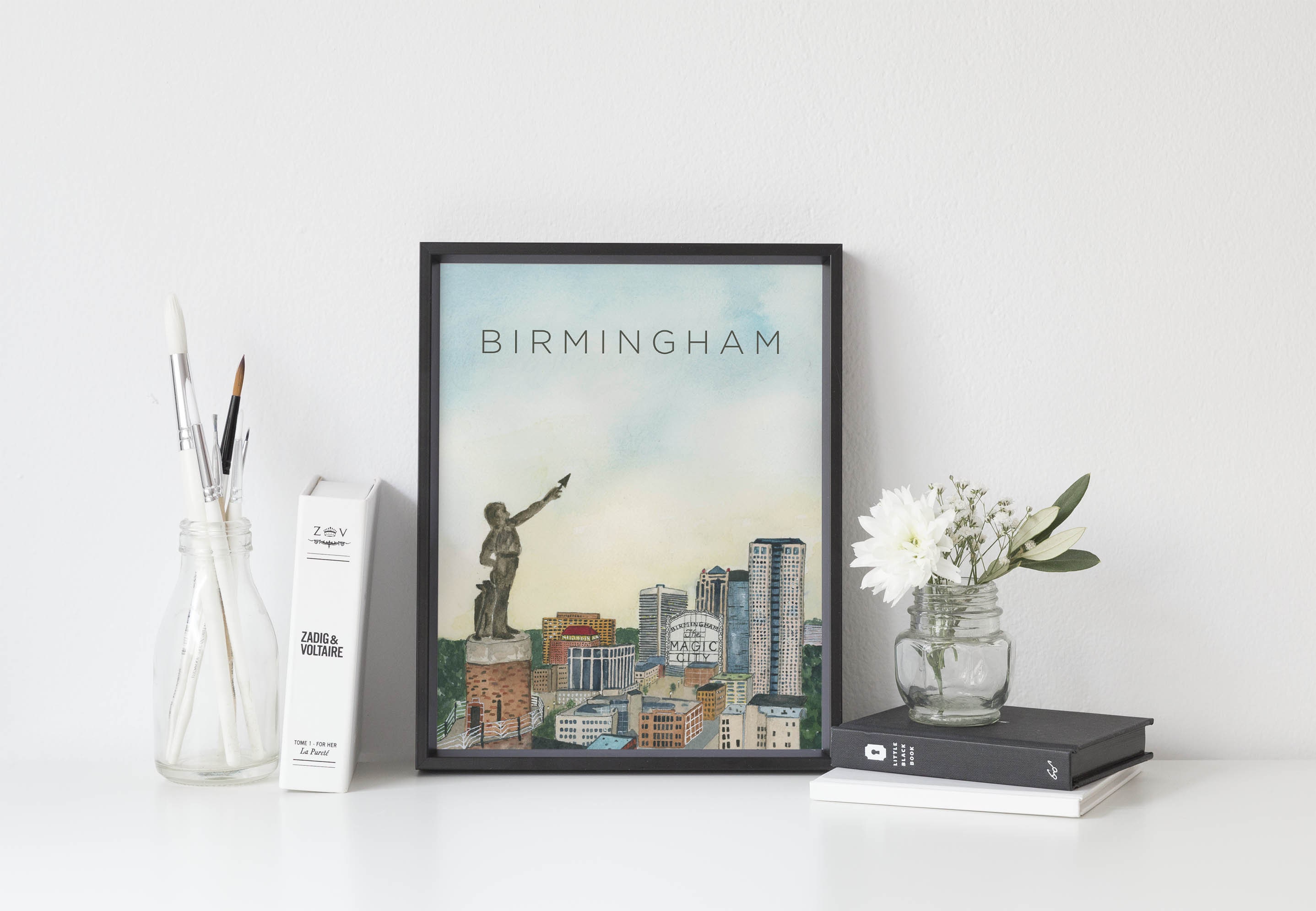 Birmingham Alabama Art Print Alabama Wall Art City Skyline Etsy