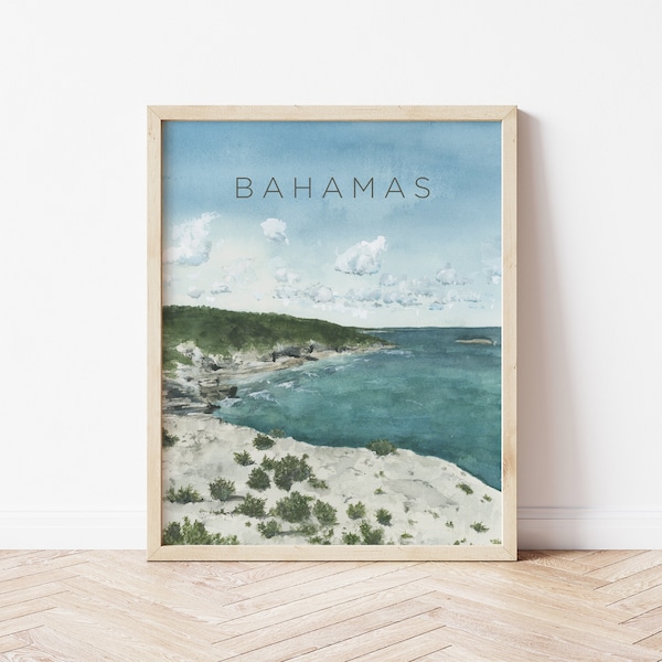 Bahamas Art Print, The Exumas, Bahamas Beach and Landscape Scene, Bahamas Wall Art and Home Decor, Travel Gift City Print, Gallery Wall