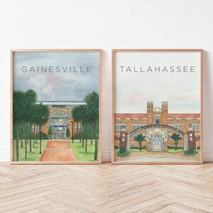 UF Football Stadium Watercolor Art Print, University of Florida Gators Dorm Decor bild 2
