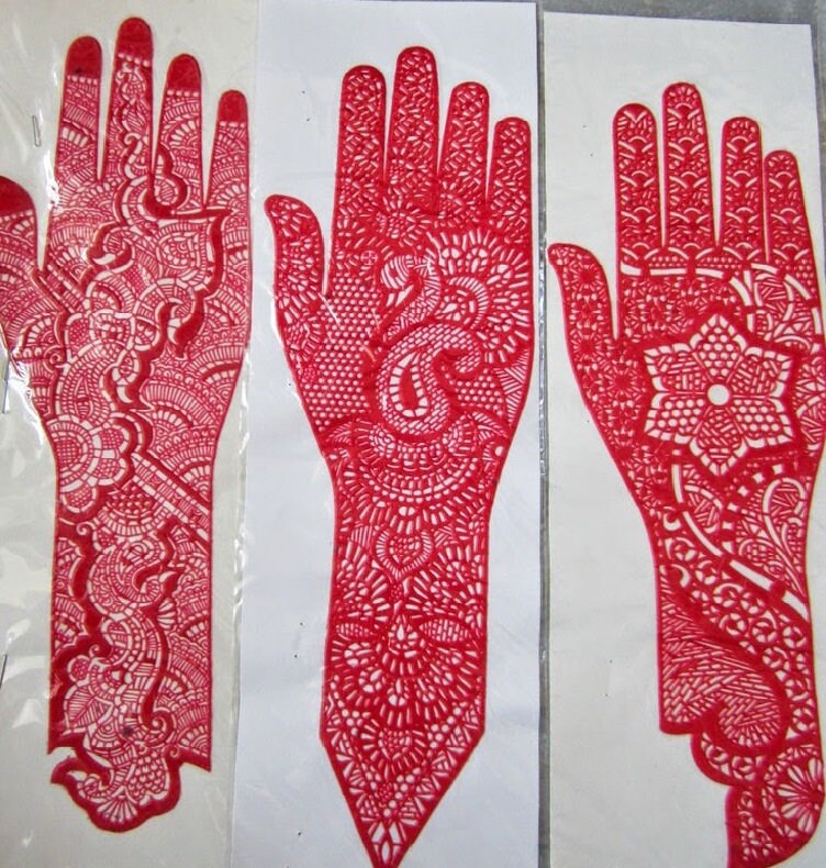 Henna MEHNDI STENCIL long Hand reusable Air brush BODY art Etsy