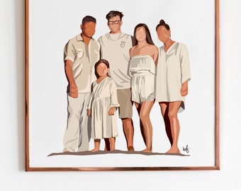 Custom Digital Illustration - GROUP Portrait