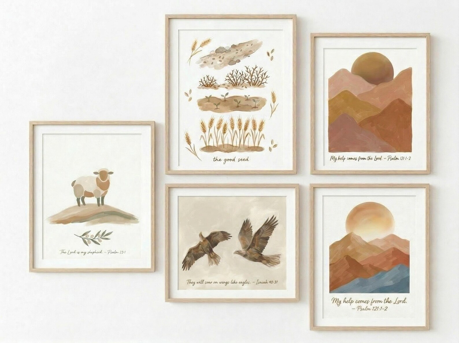 Minimalist Christian Wall Art Bundle | Bible Verse Printable Set ...