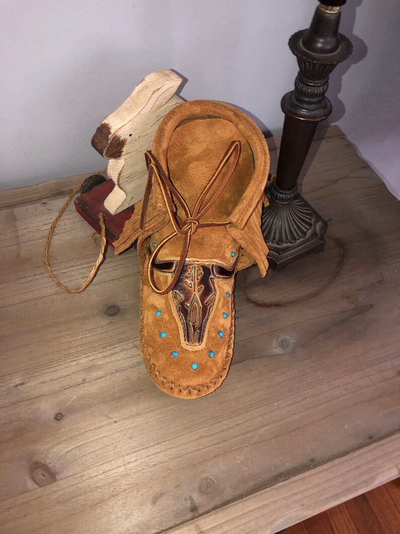 Moccasins, Native American, Leather, Unique, Handcrafted, Western, Longhorn