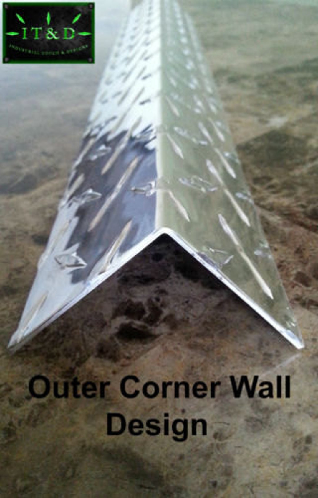 0.063 8ft Aluminum Diamond Plate OUTSIDE Corner Guard - 1.5x1.5x96