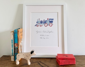 PERSONALIZED Train Baby Birth Details Print