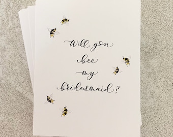 Greeting Cards — Will You Bee My Bridesmaid? (Set of 4)