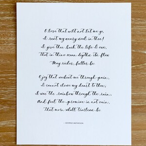 Calligraphy Print O Love That Will Not Let Me Go image 3