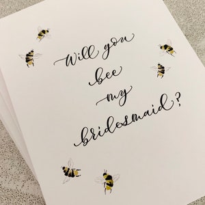 Greeting Cards Will You Bee My Bridesmaid Set of 4 image 3