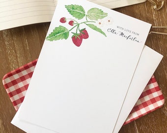 Personalized Stationery — Strawberry Patch