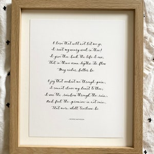 Calligraphy Print O Love That Will Not Let Me Go image 1