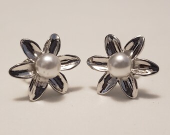 Silver Tone Knob Earrings One of Each Avail