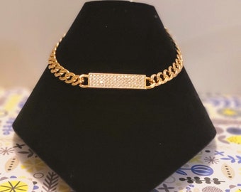 Chunky Link Choker with Rhinestone Embellishments