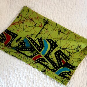 Apple Green African Batik Waxed two sided Headwrap. RESTOCKED Almost Sold Out. ONLY 2LEFT.