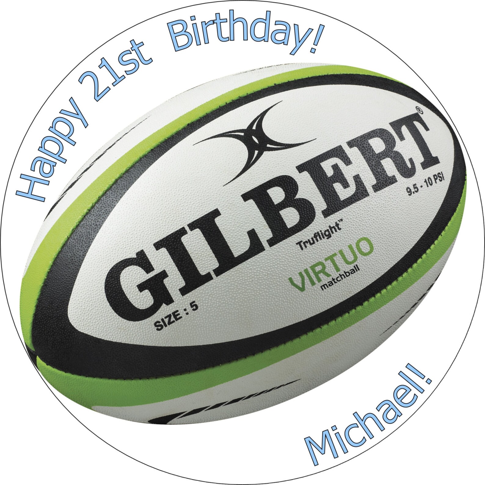 7.5 Inch Rugby Ball Edible Cake Toppers Decorations Wafer Etsy