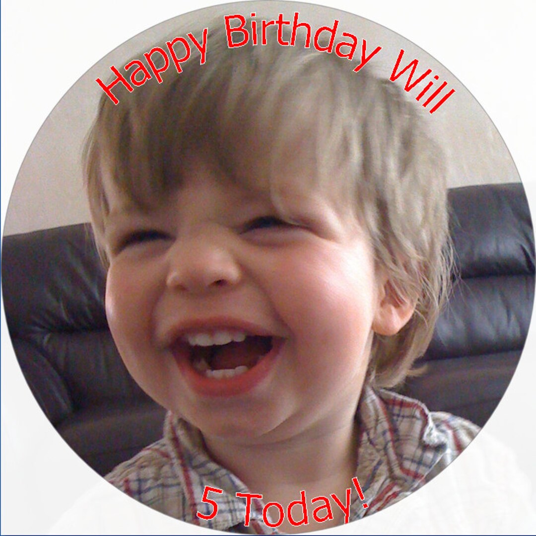 Personalised Edible Rice Paper Cake Topper 7.5 In Birthday Decoration