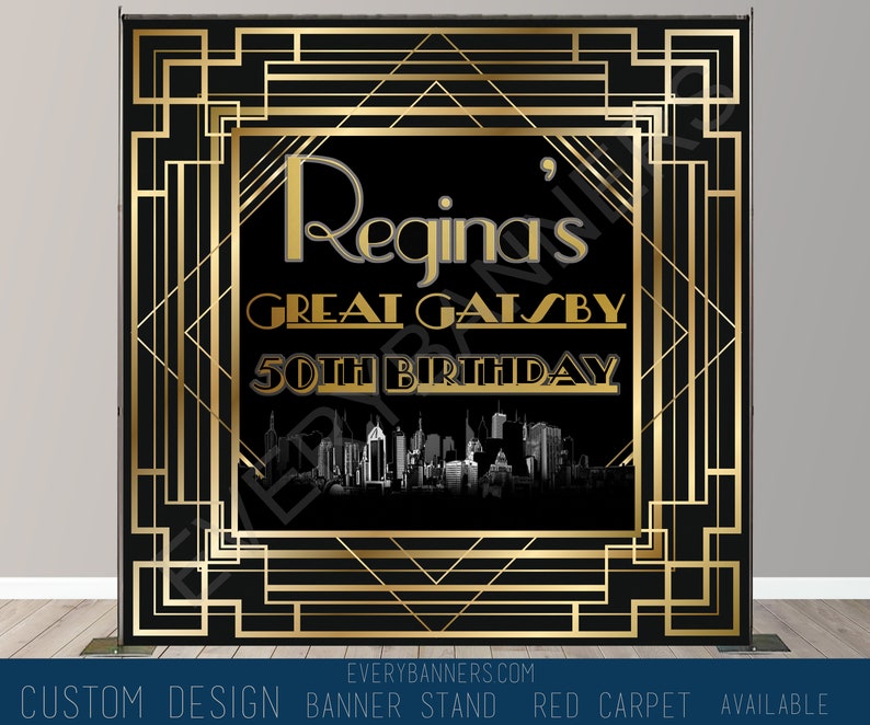 Gatsby Theme Birthday Photo Booth Backdrop Wedding Photo Booth Etsy
