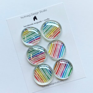 Abstract Glass Gem Super Strong Magnets Set of 6