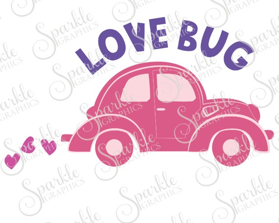 Download Love Bug Cut File Valentines Day SVG Love Bug Car Cute Vintage | Etsy