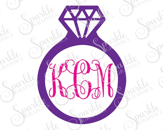 Download Diamond Ring Monogram Frame Wedding Bridal Shower Bachelorette Etsy